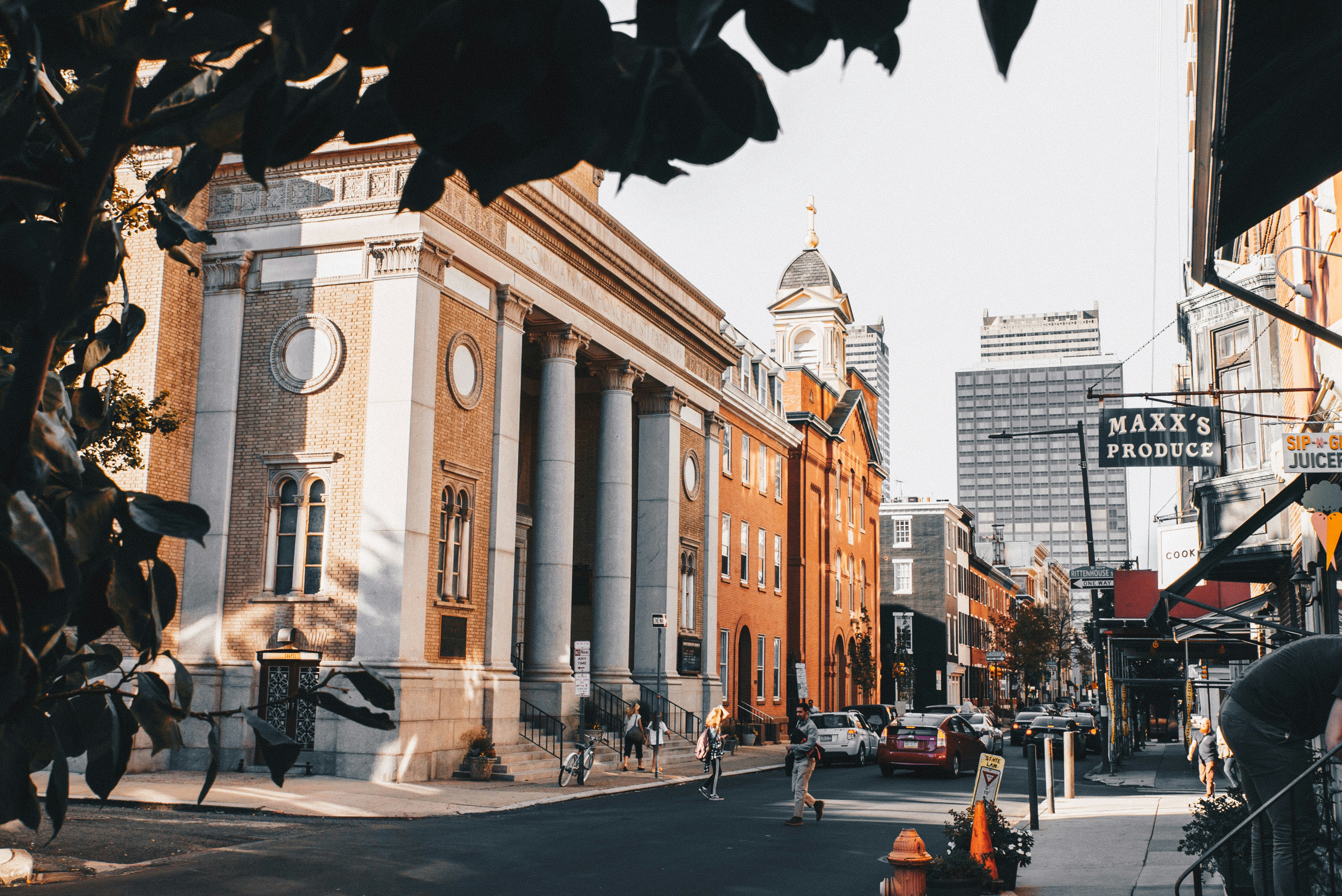 Historic buildings along a Philadelphia street
